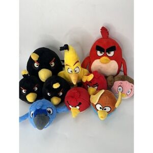 Angry Birds Plush Lot of 10 Space Lightning Leia Chuck Rio Rovio NO SOUND
